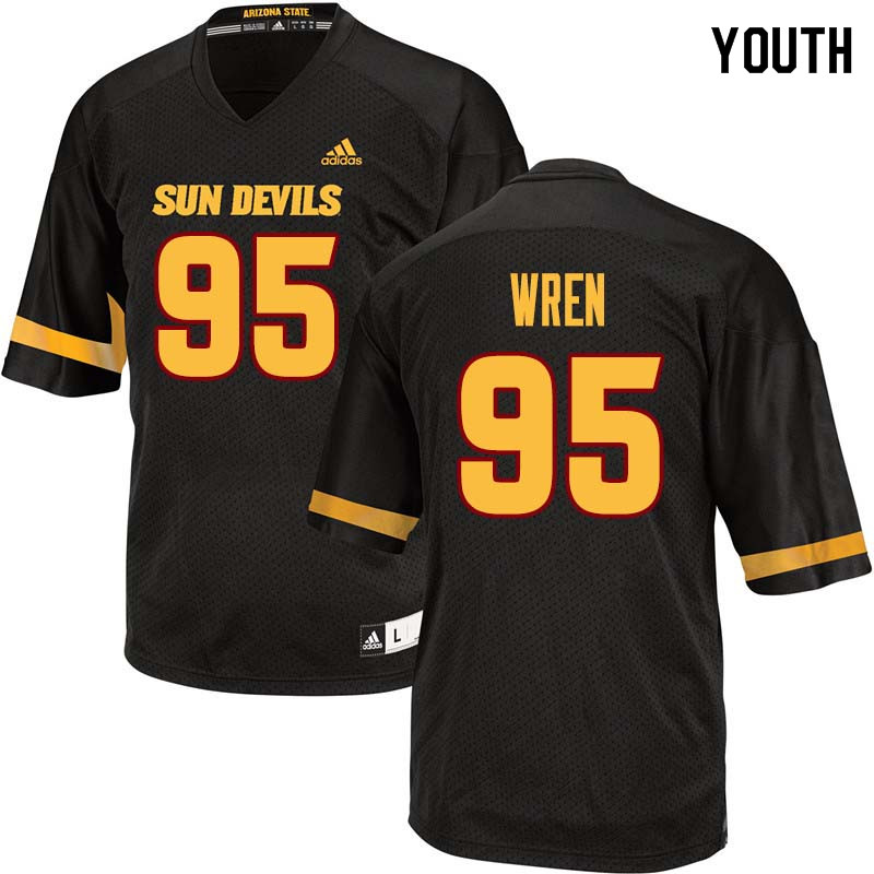Youth #95 Renell Wren Arizona State Sun Devils College Football Jerseys Sale-Black
